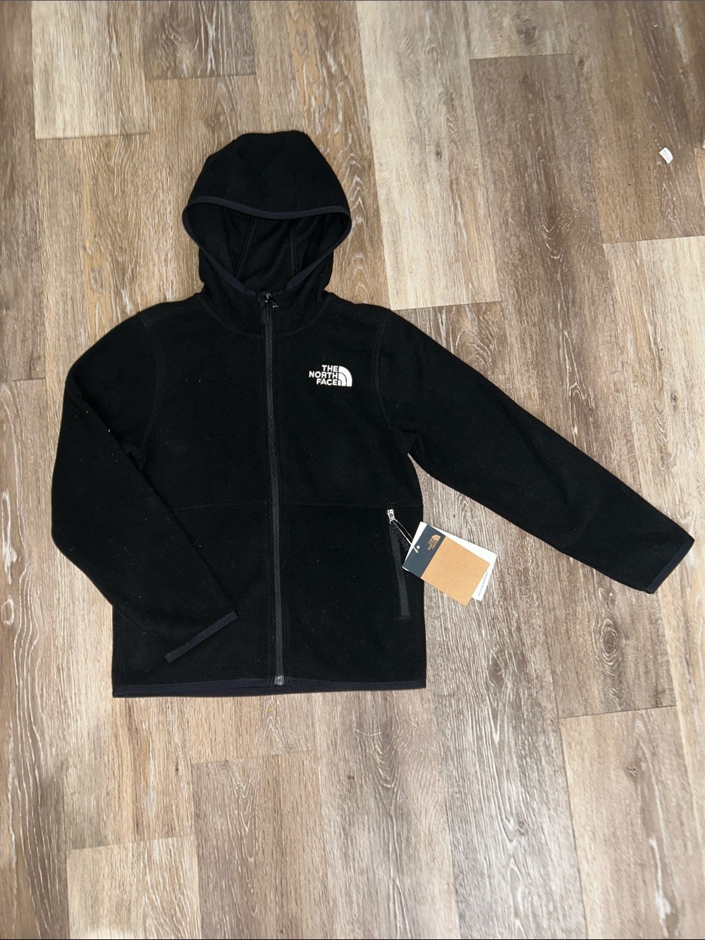 The North Face Kids Black Hooded Fleece Jacket